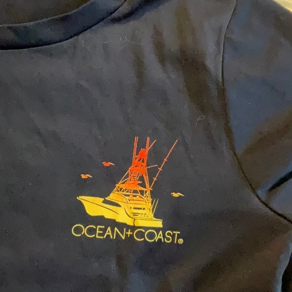 Ocean + Coast Navy T-Shirt with Boat Graphic - Picture 2 of 3